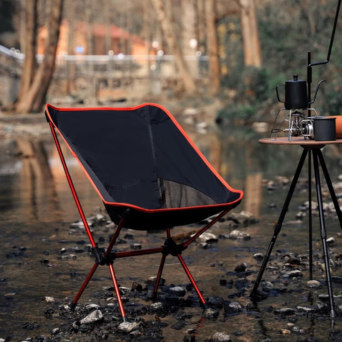 Ultra-Lightweight Stainless Steel Folding Camping Stool - Compact Portable Backpacking Stool with Carry Bag Supports 240 lbs 12.6” Folded Size for Hiking Travel Outdoor Events