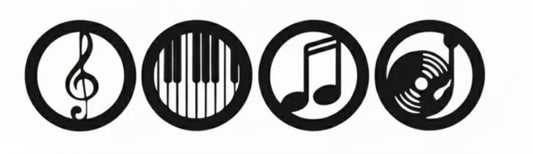 Black Music Notes Wooden Wall Home Decor